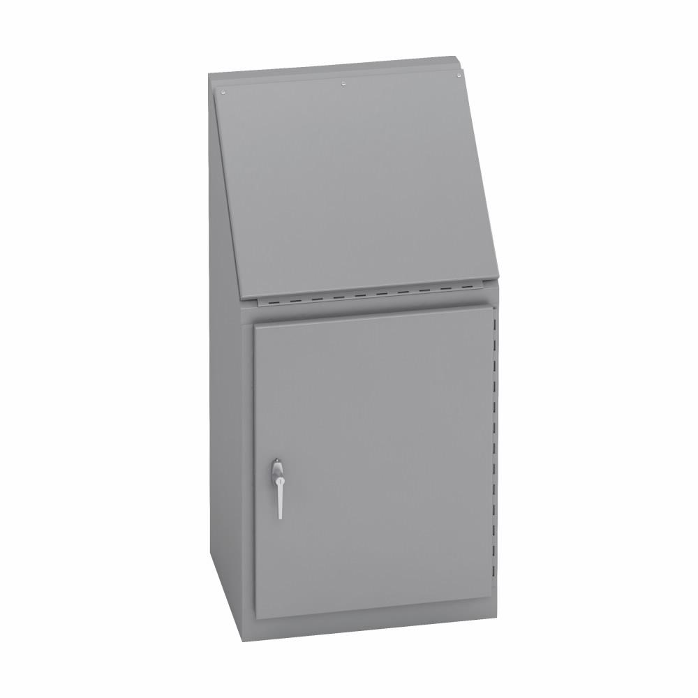 B-Line AC-924B 1-Door Medium Console Enclosure, 24 in W x 18 in D x 48 in H, NEMA 12 NEMA Rating, 14 ga Steel