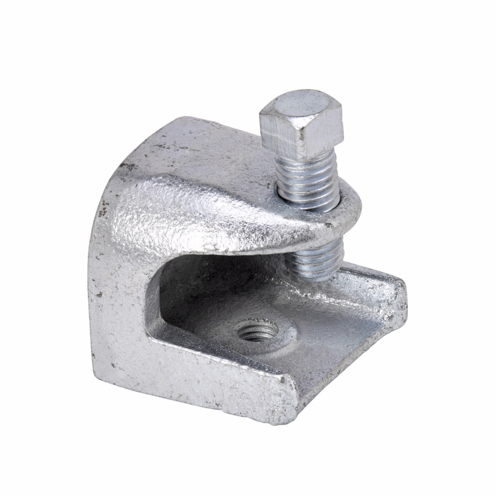 B-Line B444-1/2ZN Rod to Beam Clamp, 1/2-13 Rod, 1 in THK Flange, 1000 lb Load, Malleable Iron, Electro-Zinc Plated