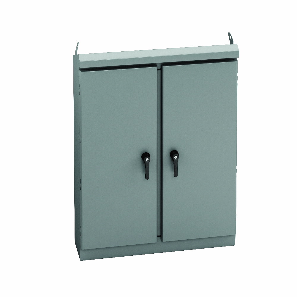 B-Line ES-604812-4 EnviroShieldTM 2-Door Ground Mount Enclosure, 48 in W x 12 in D x 60 in H, NEMA 4/IP66 NEMA Rating, Carbon steel