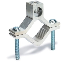 Blackburn AJ-2 E-Z Ground® AJ-2 Dual Rated Non-Insulated Water Pipe Grounding Clamp, 6 AWG to 250 kcmil Conductor, Aluminum