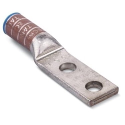 Blackburn ATL4002 Color-Keyed® ATL4002 2-Hole Compression Lug, 400 to 600 kcmil Aluminum/Copper Conductor, 1/2 in Stud, Aluminum