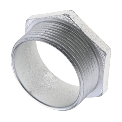 Bridgeport 1108 Conduit Nipple, 2-1/2 in, For Use With Rigid and IMC Conduit, Malleable Iron, Electroplated Zinc