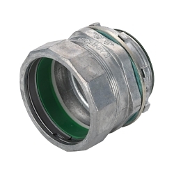 Bridgeport 256-RTI2 Raintight Insulated Throat Patented Compression Connector, 2-1/2 in Trade, For Use With EMT Conduit, Die-Cast Zinc