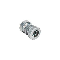 Bridgeport 260-MSRT Mighty-Seal® PUSH-EMT® 260-MSRT Conduit Coupling With Steel Internal Component, 1/2 in, For Use With EMT Raceway, Zinc Alloy, Ball Burnished