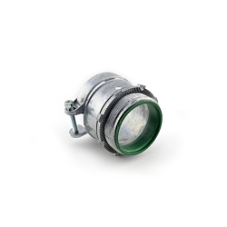 Bridgeport 416-DCI2 Insulated Throat Squeeze Conduit Connector, 2 in Trade, For Use With Flexible Metal Conduit, Die-Cast Zinc, Ball Burnished/Mirror Smooth