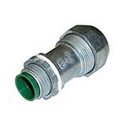 Bridgeport 595-DCI2 Mighty-Seal® 595-DCI2 Concrete Tight Raintight Cable Connector, 3/8 in Trade, 1 Conductors, 0.5 to 0.61 in Cable Openings, Die-Cast Zinc, Ball Burnished/Mirror Smooth