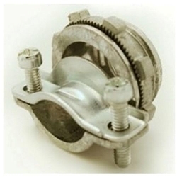Bridgeport 682-DC2 Large Size Round Opening Conduit Connector, 3/4 in Trade, 0.53 to 0.865 in Cable Openings, For Use With 10/3 to 8/3 AWG AC/MC/MCI-A/HCF/HCFMCI-A Steel/Aluminum Cable, Die Cast Zinc, Ball Burnished/Mirror Smooth
