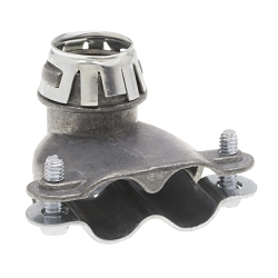 Bridgeport 84690SP Whipper-Snap® 84690SP Duplex Connector, 3/8 in Trade, 0.42 to 0.61 in Cable Openings, Die Cast Zinc, Ball Burnished/Mirror Smooth