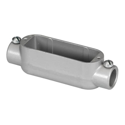 Bridgeport LB-43CGC 5 Series Type LB Combination Raintight Conduit Body With Cover and Gasket, 1 in Hub, 85, 10.8 cu-in, Aluminum