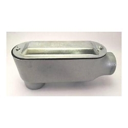 Bridgeport LB-63CG 5 Series Type LB Conduit Body With Zinc Coated Steel Cover, Neoprene Gasket, 1 in Hub, 35, 12.5 cu-in, Malleable Iron, Electro-Plated Zinc