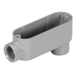 Bridgeport LB-69 5 Series Type LB Conduit Body, 3-1/2 in Hub, 35 Form, 300 cu-in Capacity, Malleable Iron, Electro-Plated Zinc