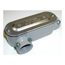 Bridgeport LR-42CGC 5 Series Type LR Combination Conduit Body With Cover and Gasket, 3/4 in Hub, 85 Form, 7.2 cu-in Capacity, Aluminum, Enamel Coated