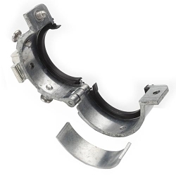 Bridgeport SGBTL386CL MIGHTY-RITE® SGBTL386CL Grounding Insulated Threadless Split Bushing With Stainless Steel Hardware, UV Stabilized Insulators, 2 in Trade, 14 AWG Wire Min, 1 AWG Wire Max, 1.96 in Dia, Die Cast Zinc
