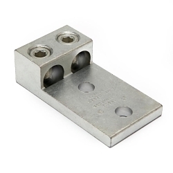 Burndy K2A44U2N K2A-U Dual Rated Universal Terminal Lug, 500 to 1000 kcmil Copper/Stranded Aluminum Conductor, 1/2 in Stud, 2 Bolt Holes, Aluminum