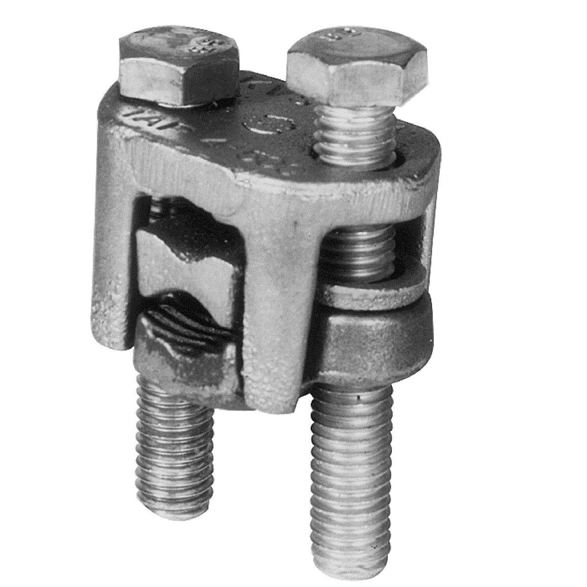 Burndy KVSW26 Mechanical Connector, 2, 1, 1/0, 2/0 AWG Conductor, 5/16 in Stud, Copper, Unplated