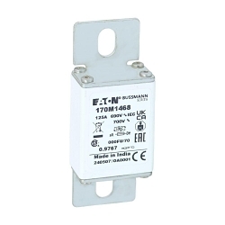 Bussmann 170M1468 Semi-Conductor High Speed Fuse, 125 A, 690 V, 200 kA Interrupt, Class: aR, Square Body