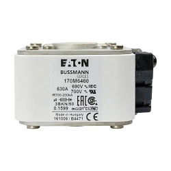 Bussmann 170M6460 Semi-Conductor High Speed Fuse, 630 A, 690 V, 200 kA Interrupt, Class: aR, Square Body