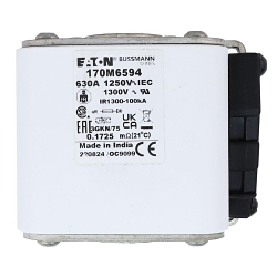 Bussmann 170M6594 Semi-Conductor High Speed Fuse, 630 A, 690/700 V, 100 kA Interrupt, Class: AR, Square Body