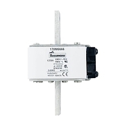 Bussmann 170M6666 Type FKE US Style High Speed Fuse, 1250 A, 690 V, 200 kA Interrupt, Class: aR, Square Body