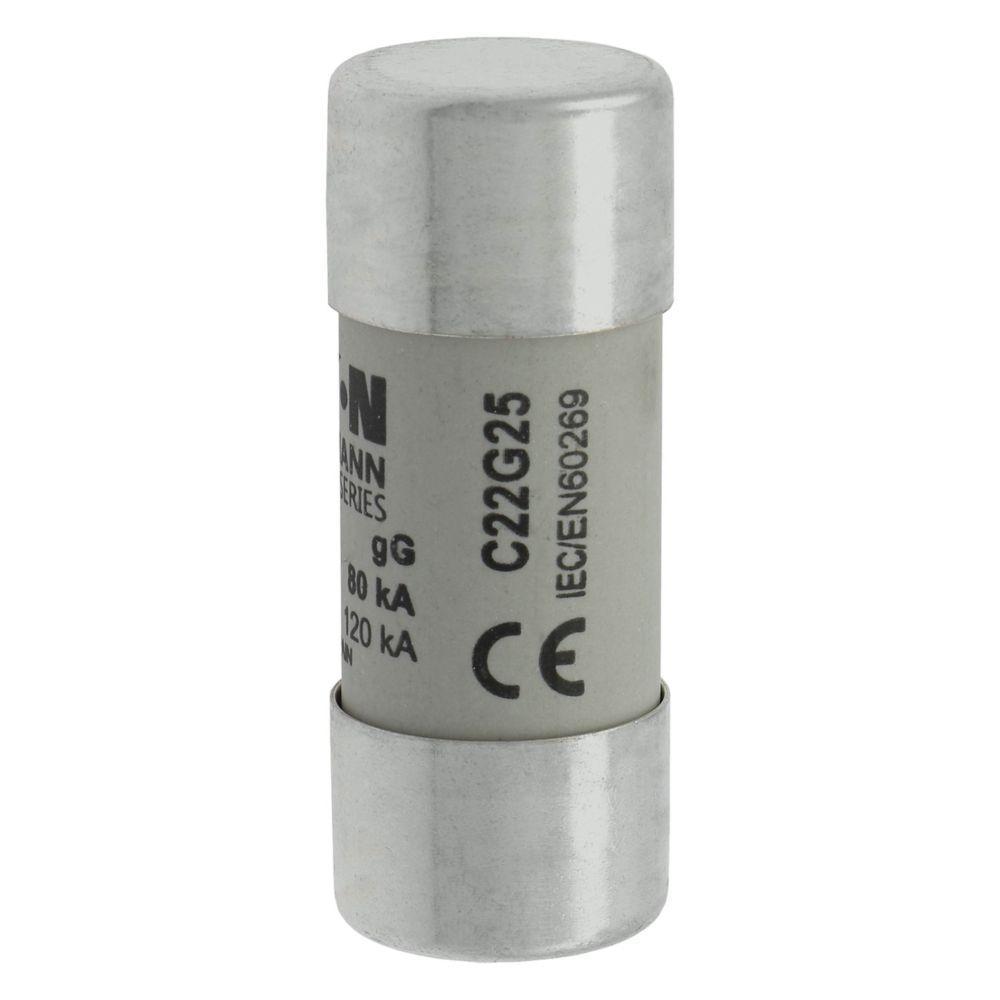 Bussmann C22G25 Cylindrical Low Voltage Time Delay Fuse, 25 A, 690 V, 125 A Interrupt, Class: GL/GG/C, Cylindrical Body