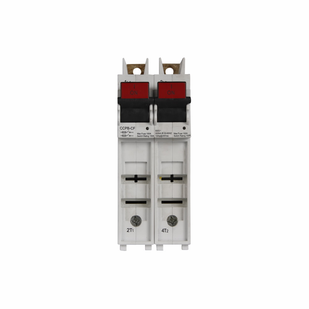Bussmann CCPB-2-70CF CUBEFuse® CCPB-2-70CF Finger Safe Fusible Disconnect Lock-On Provision Compact Circuit Protector Base, 600 VAC, 70 A, 2 Poles, Class CF Fuse, 18 to 4 AWG Wire