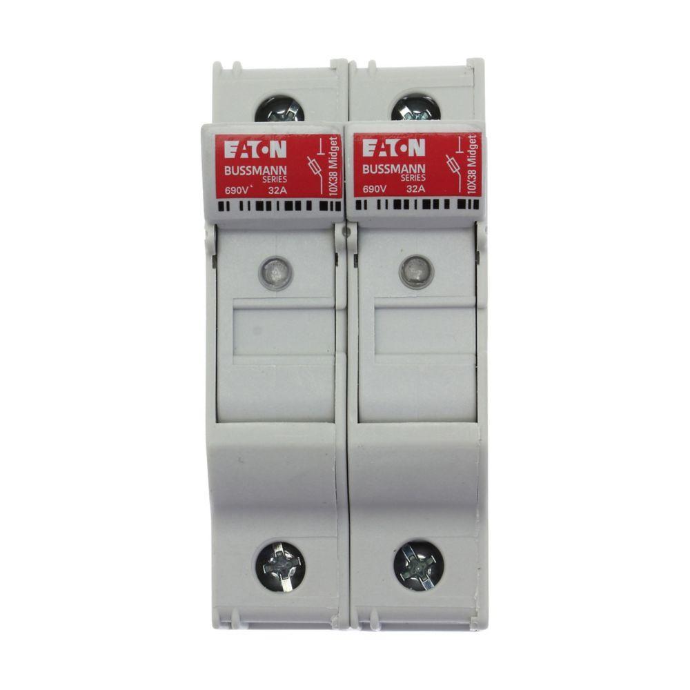 Bussmann CHM2DCIU Modular Fuse Holder, 600 V AC/1000 V DC, 30 A, 18 to 4 AWG Wire, 2 Poles
