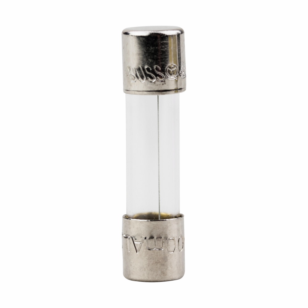 Bussmann S506-500-R Low Breaking Time Delay Fuse With Nickel Plated Brass End Caps, 500 mA, 250 V AC, 35 A, Cylindrical Body