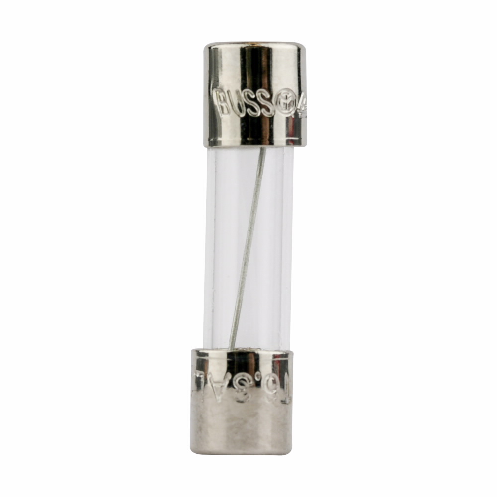 Bussmann S506-6.3-R Low Breaking Time Delay Fuse With Nickel Plated Brass End Caps, 6.3 A, 250 V AC, 63 A, Cylindrical Body