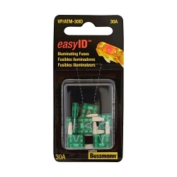 Bussmann VP/ATM-30ID easyIDTM VP/ATM-30ID ATM Fast Acting Automotive Fuse, 30 A, 32 V DC, 1 kA Interrupt