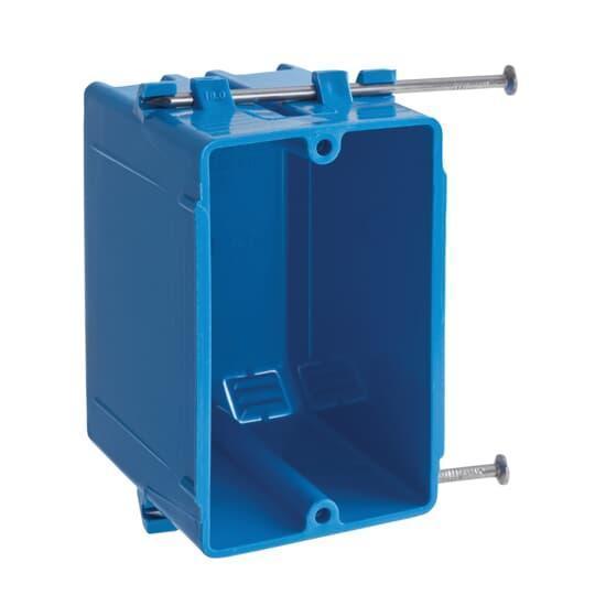 Carlon B118A New Work Outlet Box, PVC, 18 cu-in Capacity, 1 Gangs, 3-3/4 in L x 2-1/4 in W x 2-7/8 in D
