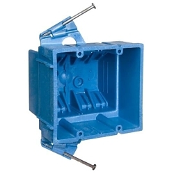 Carlon BH235A New Work Outlet Box, PVC, 35 cu-in Capacity, 2 Gangs, 3.55 in L x 2.11 in W x 3.5 in D