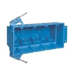 Carlon BH464A New Work Non-Metallic Outlet Box, PVC, 64 cu-in Capacity, 4 Gangs