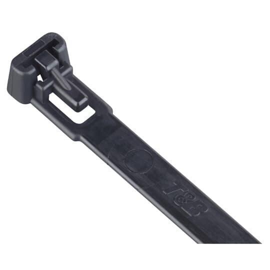 Catamount L-5-50R-0-C Releasable Cable Tie, 5.9 in L x 0.3 in W x 0.05 in THK, Nylon/Polyamide 6.6, Black