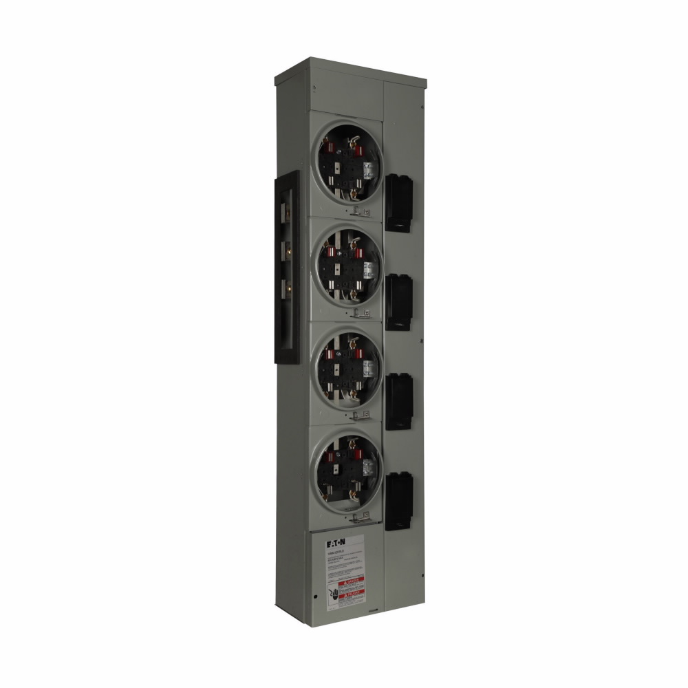 EATON 1MM412RRLB 4-Socket 4-Jaw Multiple Metering Meter Stack Module, 120/240 V AC, 200 A, 1 Phase , NEMA 3R Enclosure