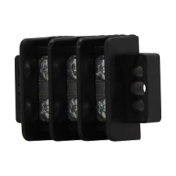 Eaton Bussmann series TB200HB-03 Bussmann TB200HB-03 Double Row Terminal Block Strips and Barrier Block, 600 V, 30 A, Black