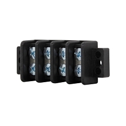 Eaton Bussmann series TB345-04 Bussmann TB345-04 Double Row Terminal Block Strips and Barrier Block, 600 V, 45 A, Black