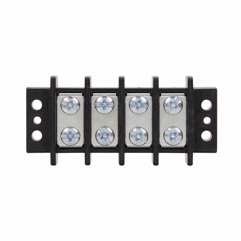 Eaton Bussmann series TB400-05 Bussmann TB400-05 5-Pole Double Row Terminal Block, 600 V, 75 A, 14 to 6 AWG Wire, Black