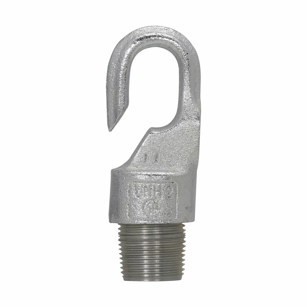 EATON UNH26 Flexible Male Fixture Hanger, 3/4 in, Malleable Iron, Aluminum Acrylic Painted/Cadmium Electro-Galvanized