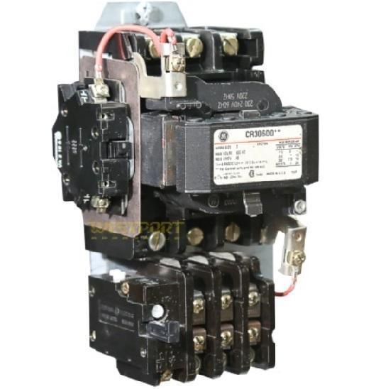 GE CR306E002 300 Line Full Voltage Non-Combination Non-Reversing NEMA Magnetic Starter, 115 to 120 VAC V Coil, 3 Poles, Open Enclosure