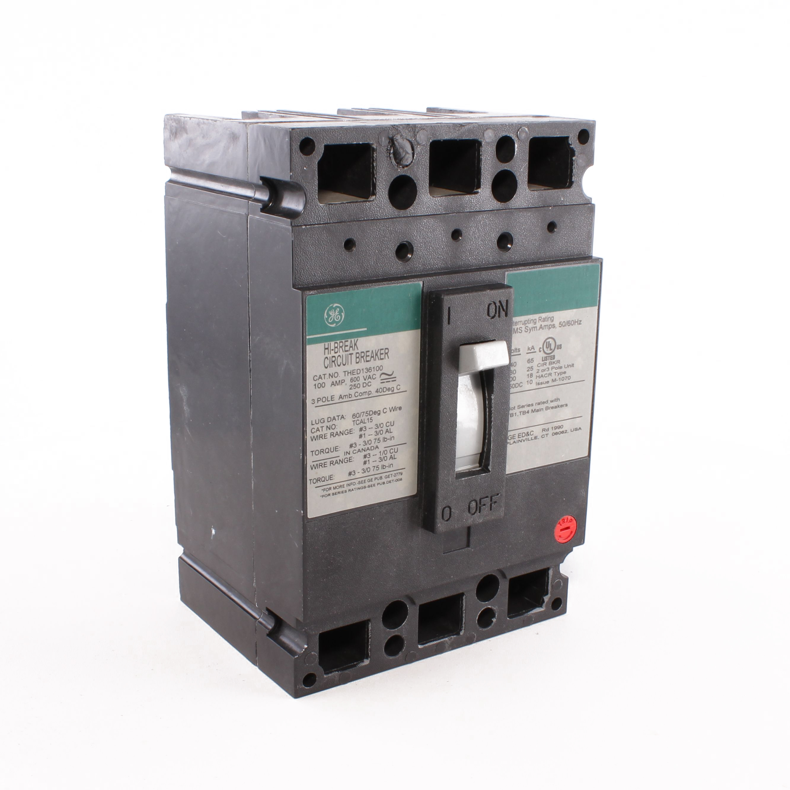 GE THED136100WL - Molded Case Circuit Breakers