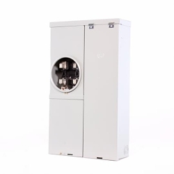GE TM2440RMRS PowerMark GoldTM TM2440RMRS 3-Wire 24/40-Circuit Dual Main Breaker Meter Socket Loadcenter With Lever Bypass, 120/240 V AC, 400 A, 1 Phase, NEMA 3R Enclosure