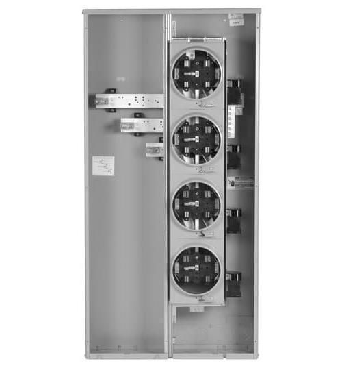 GE TMMR4220RF Mini Mod® III TMMR4220RF 2-Position 3-Wire Meter Socket, 120/240/208Y/120 V AC, 200/400 A, 1 Phase , NEMA 3R Enclosure