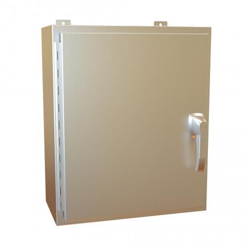 Hammond HW242010S16HK Enclosure With Handle, 20 in W x 10 in D x 24 in H, NEMA 3R/4/4X/12/IP66, 316 Stainless Steel