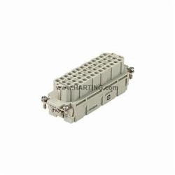 HARTING 09320463101 09 32 046 3101 Han® EE Terminal Insert, 46 Positions, 20 to 12 AWG Wire, Crimp/Female Connection, Polycarbonate