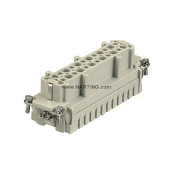 HARTING 09330242702 09 33 024 2702 Han E® Terminal Insert, 24 Positions, 20 to 12 AWG Wire, Crimp/Female Connection, Polycarbonate