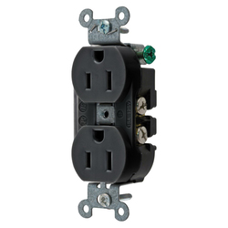 Hubbell Wiring Device-Kellems 5252ABLK - Straight Blade Receptacles