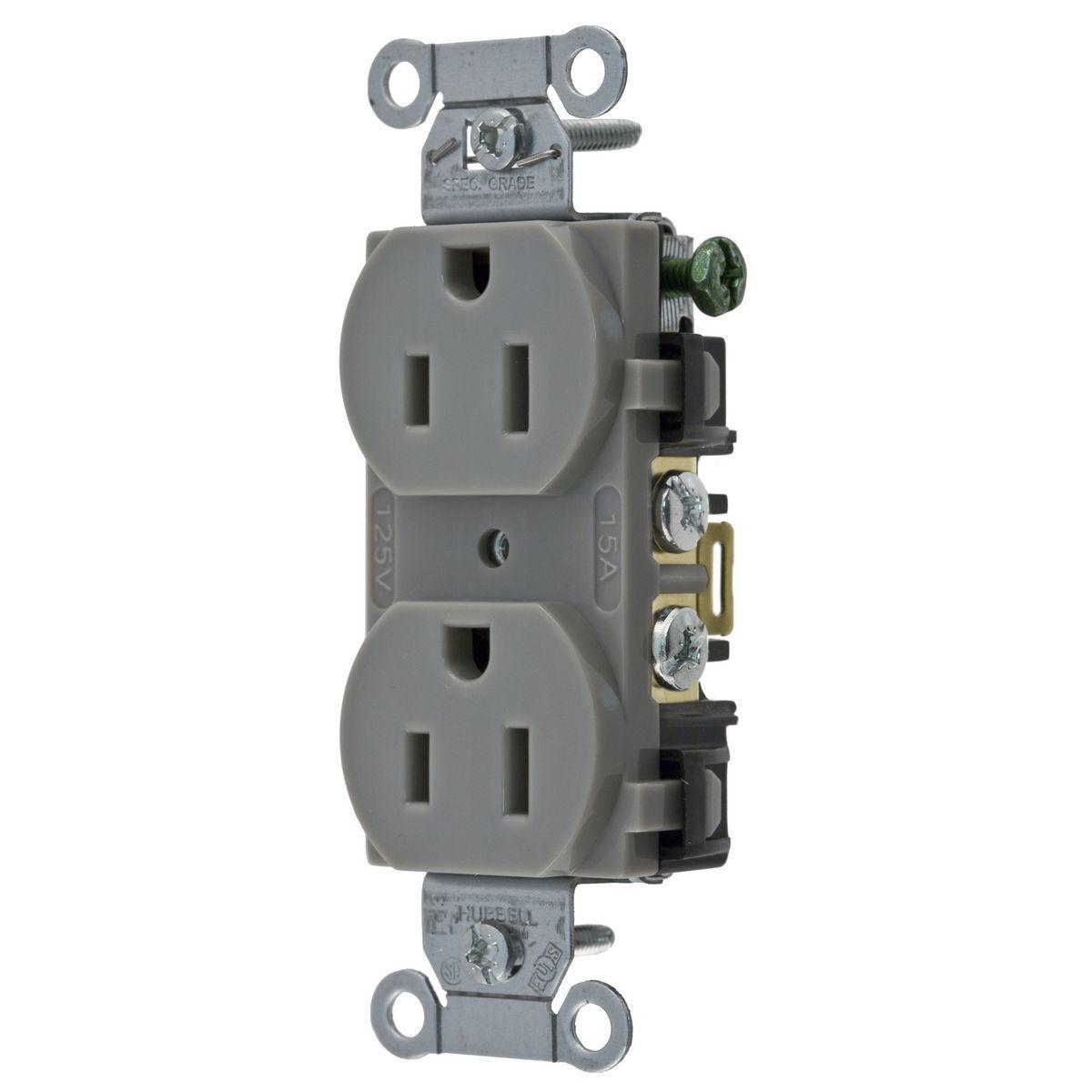 Hubbell Wiring Device-Kellems 5252AG - Straight Blade Receptacles