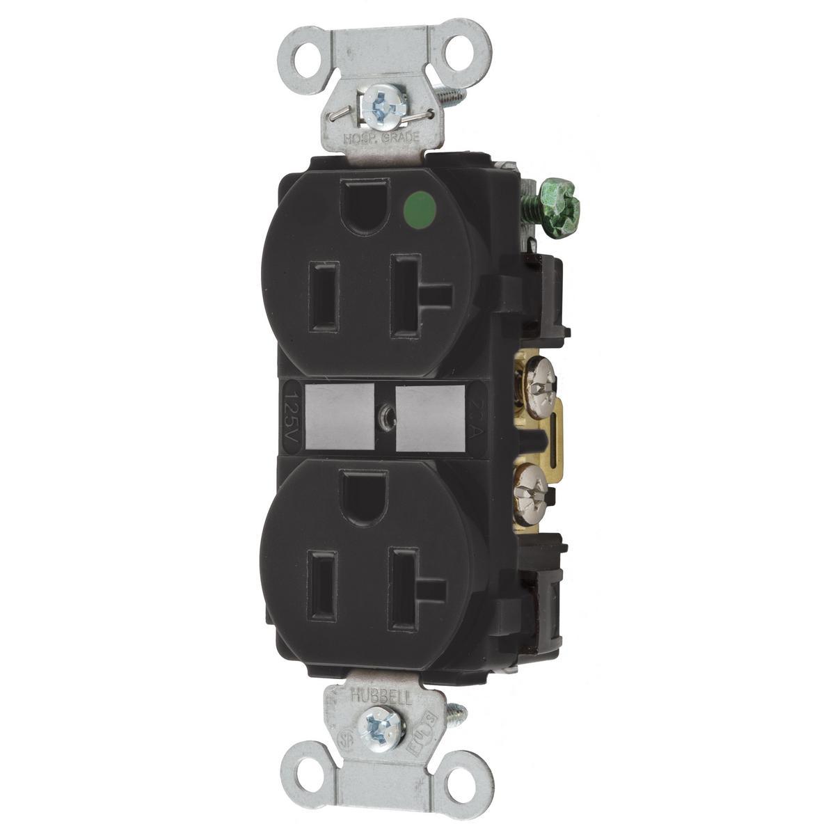 Hubbell Wiring Device-Kellems 8300BK - Straight Blade Receptacles