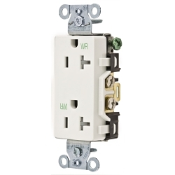 Hubbell Wiring Device-Kellems DR20WHIWRTR - Straight Blade Receptacles