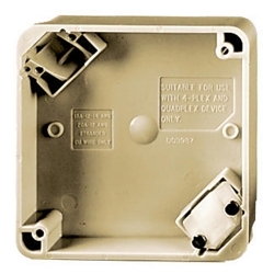 Hubbell Wiring Device-Kellems HBL4PBI Hubbell Wiring Device-Kellems 4-PLEX® HBL4PBI Non-NEMA Non-Metallic Square Standard Plug-In Mount Portable Box, 4.3 in H 0.39 in W 4.3 in D, For Use With QuadPlex® Receptacles and Straight Blade Devices, Polycarb